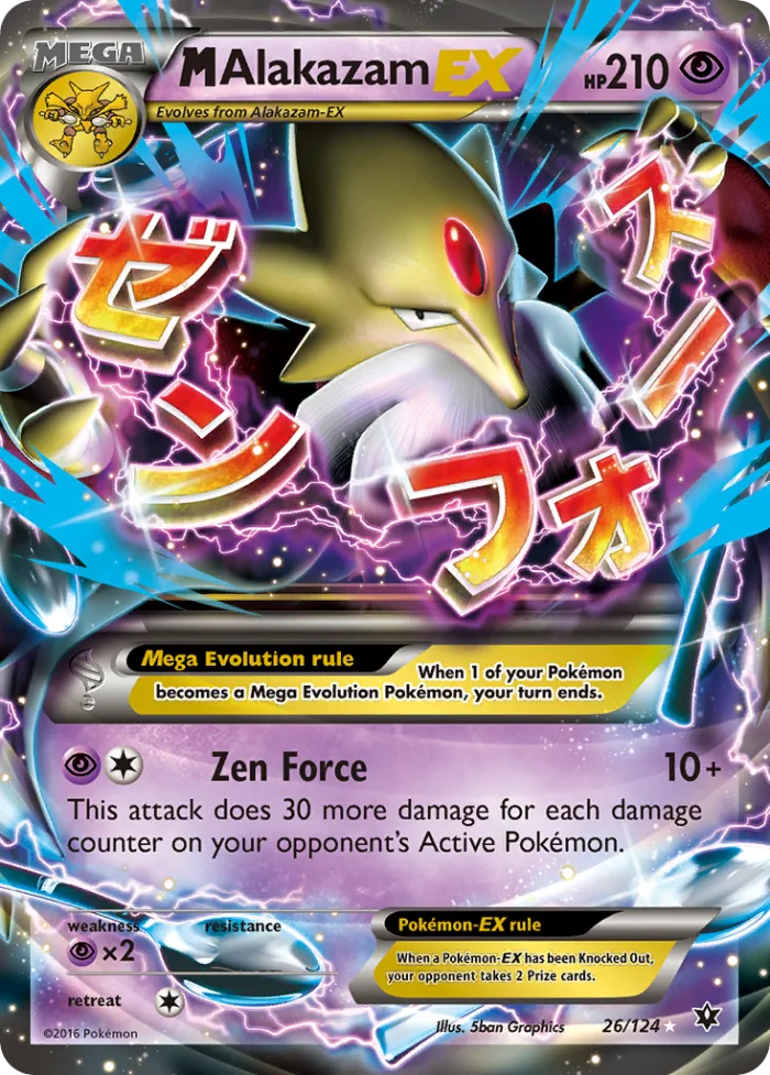 M Alakazam-EX #26 Fates Collide Pokemon card