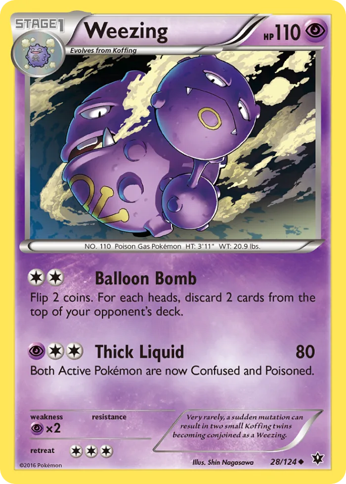 Weezing #28 Fates Collide Pokemon card