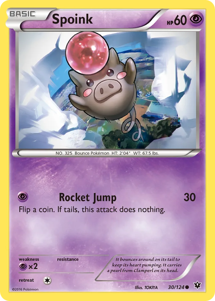 Spoink #30 Fates Collide Pokemon card