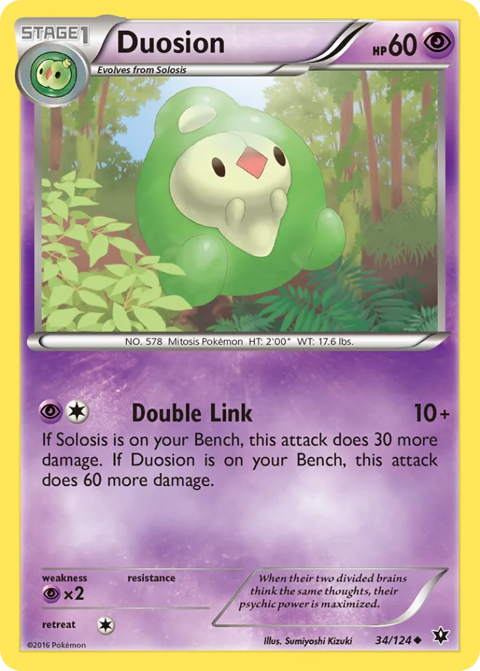 Duosion #34 Fates Collide Pokemon card