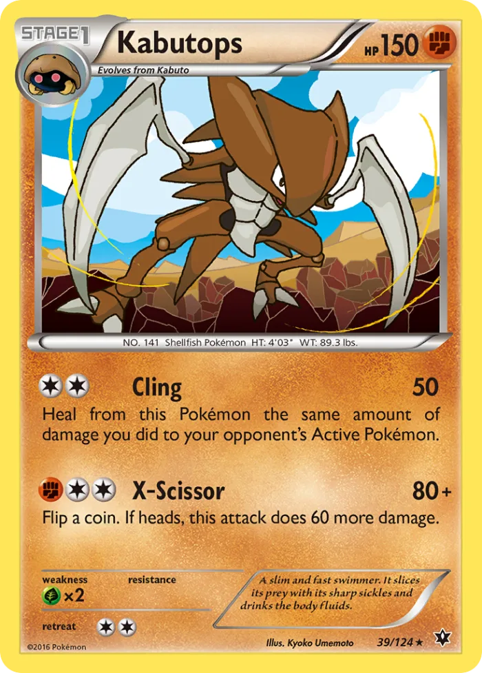 Kabutops #39 Fates Collide Pokemon card