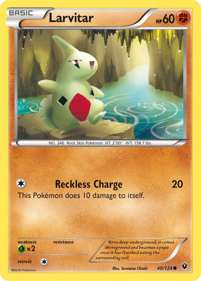 Larvitar #40 Fates Collide Pokemon card