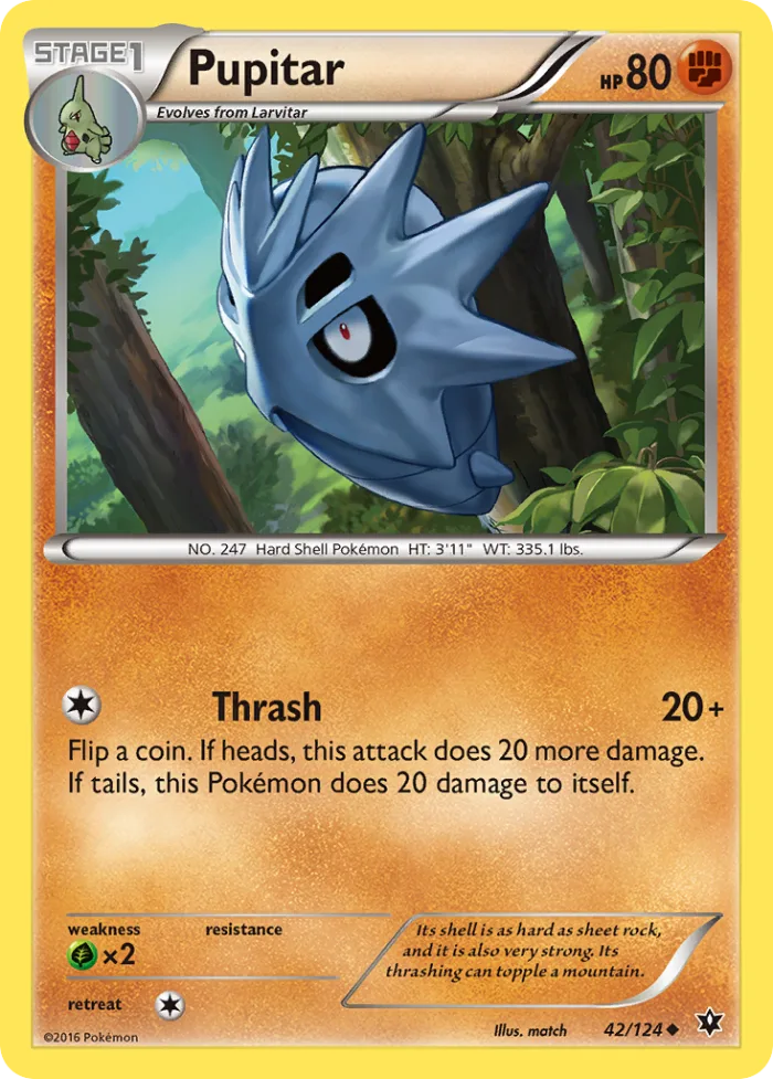 Pupitar #42 Fates Collide Pokemon card