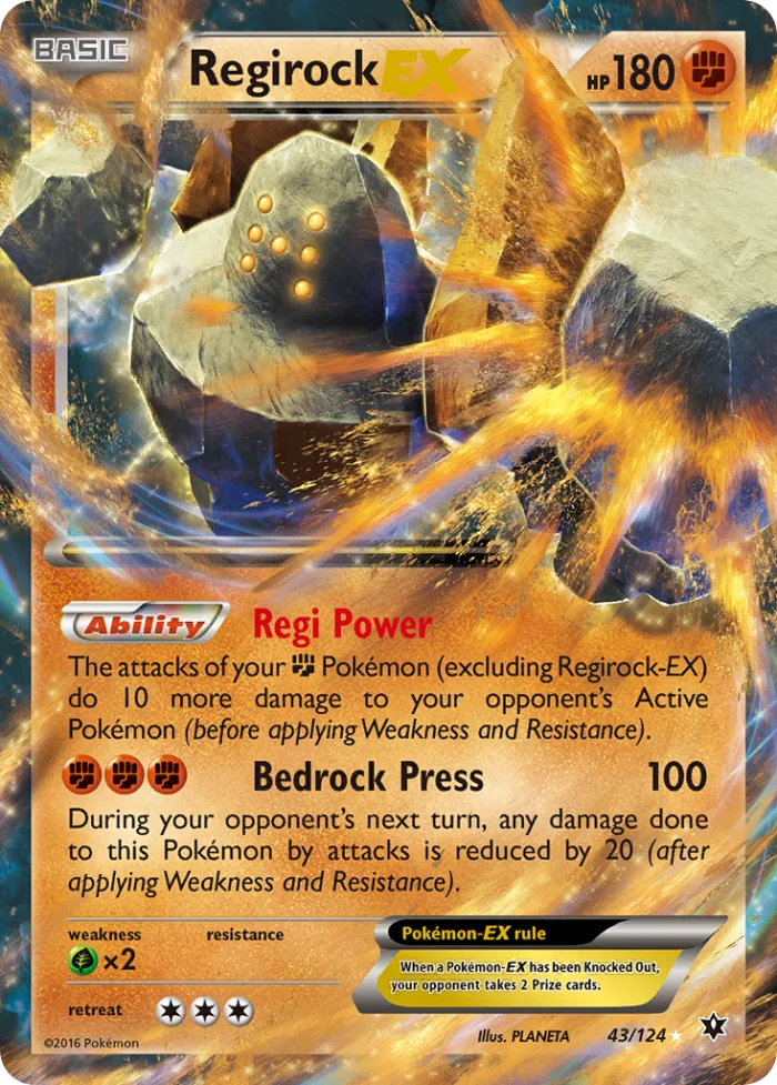 Regirock-EX #43 Fates Collide Pokemon card