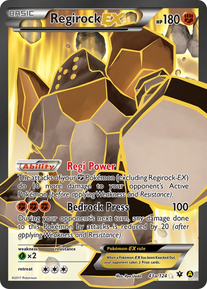 Regirock-EX #43a Fates Collide Pokemon card