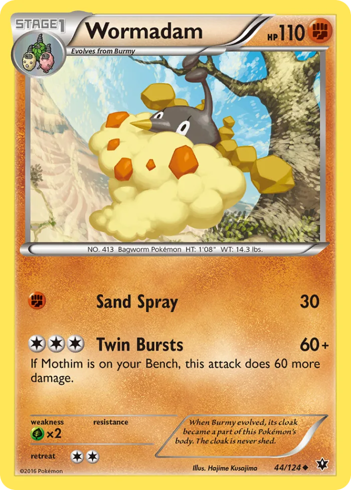 Wormadam #44 Fates Collide Pokemon card