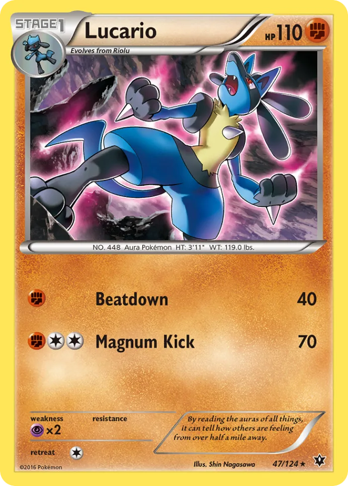 Lucario #47 Fates Collide Pokemon card
