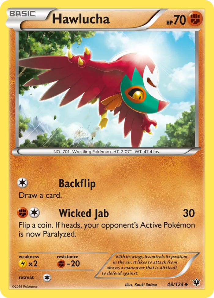 Hawlucha #48 Fates Collide Pokemon card