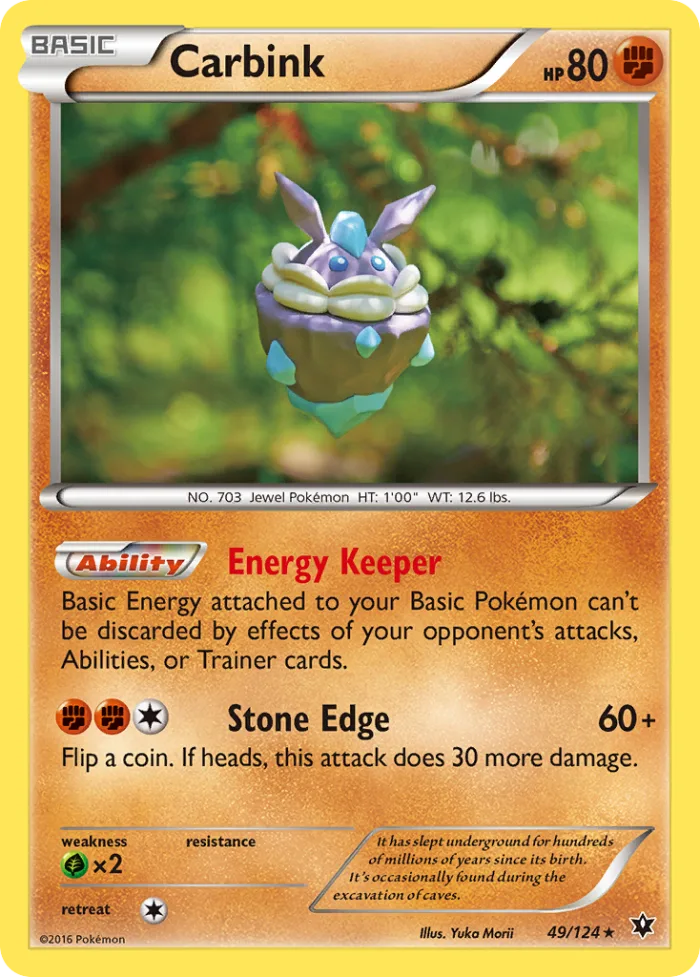 Carbink #49 Fates Collide Pokemon card