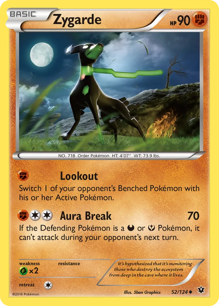 Zygarde #52 Fates Collide Pokemon card