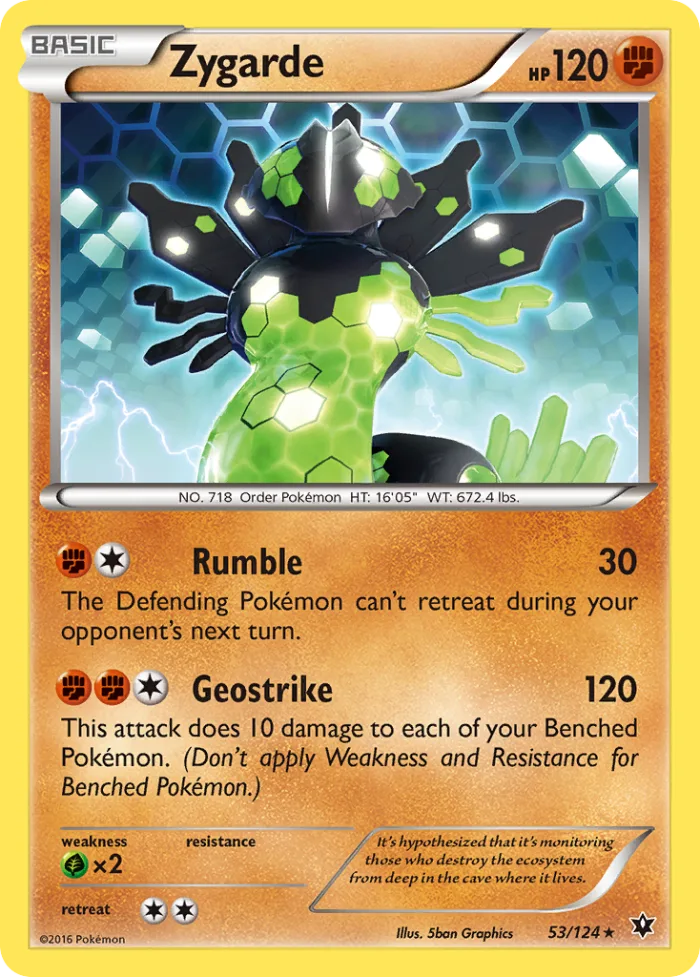 Zygarde #53 Fates Collide Pokemon card