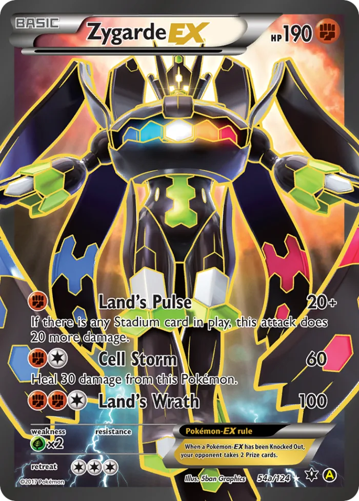 Zygarde-EX #54a Fates Collide Pokemon card