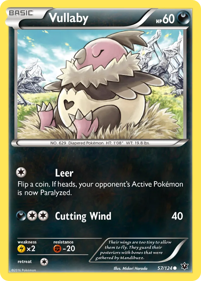 Vullaby #57 Fates Collide Pokemon card
