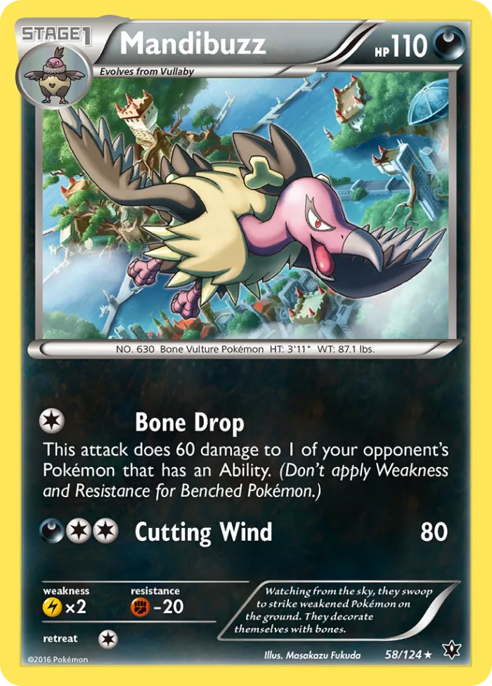 Mandibuzz #58 Fates Collide Pokemon card