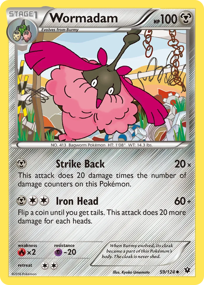 Wormadam #59 Fates Collide Pokemon card