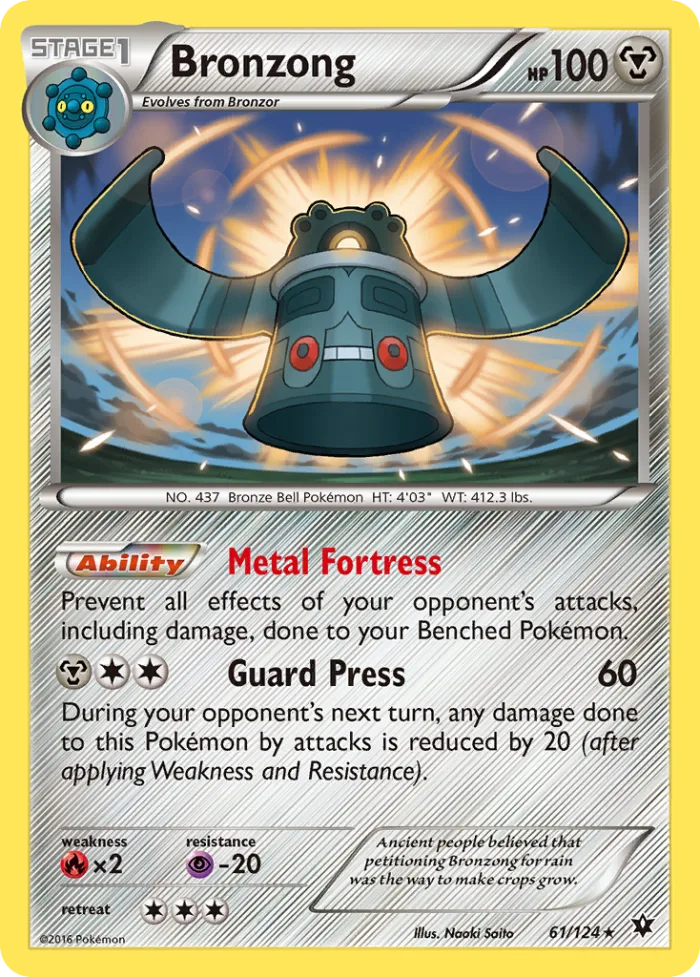 Bronzong #61 Fates Collide Pokemon card