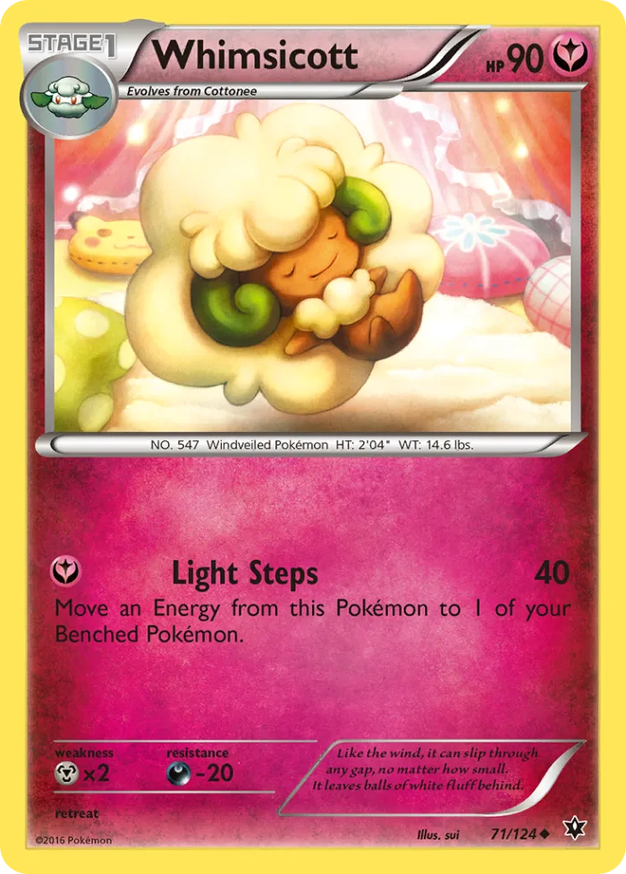 Whimsicott #71 Fates Collide Pokemon card