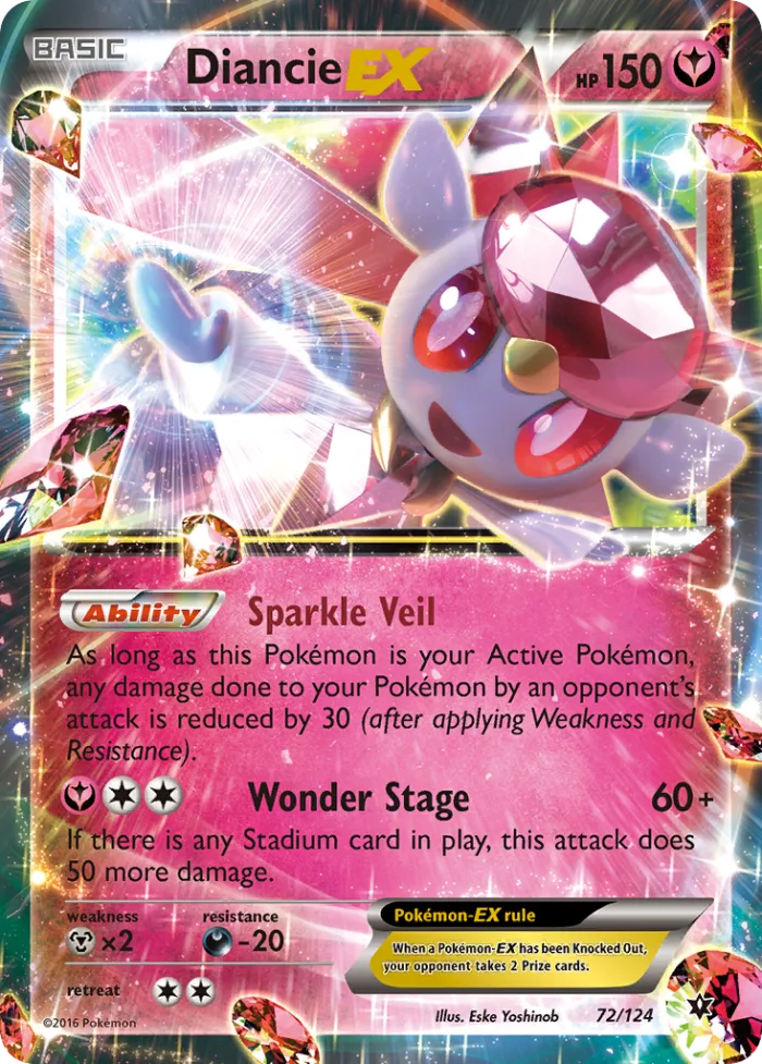 Diancie-EX #72 Fates Collide Pokemon card