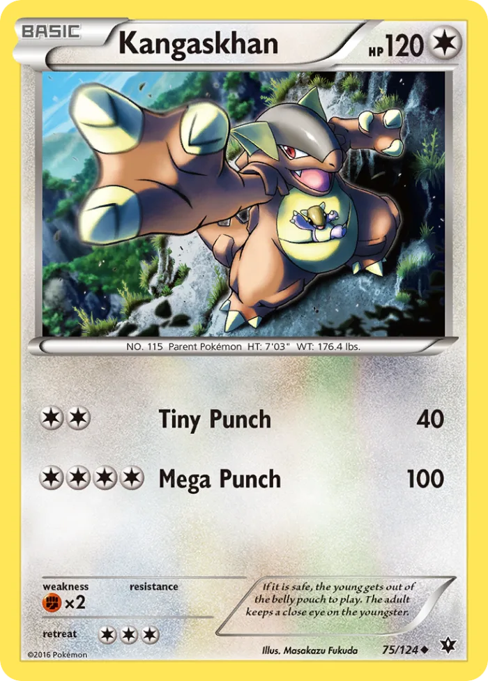 Kangaskhan #75 Fates Collide Pokemon card