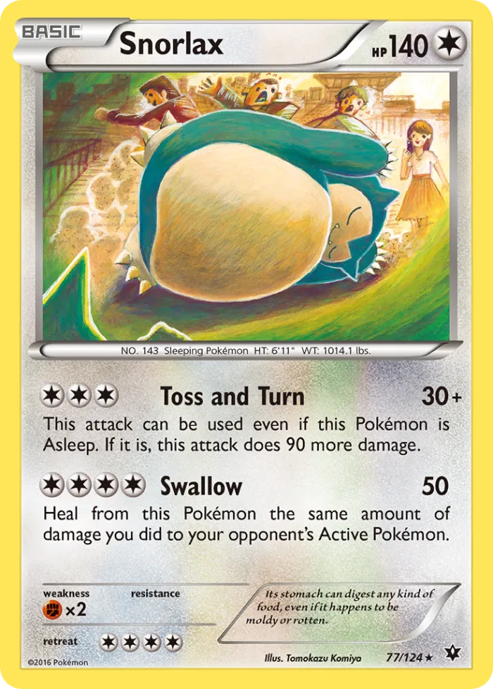 Snorlax #77 Fates Collide Pokemon card