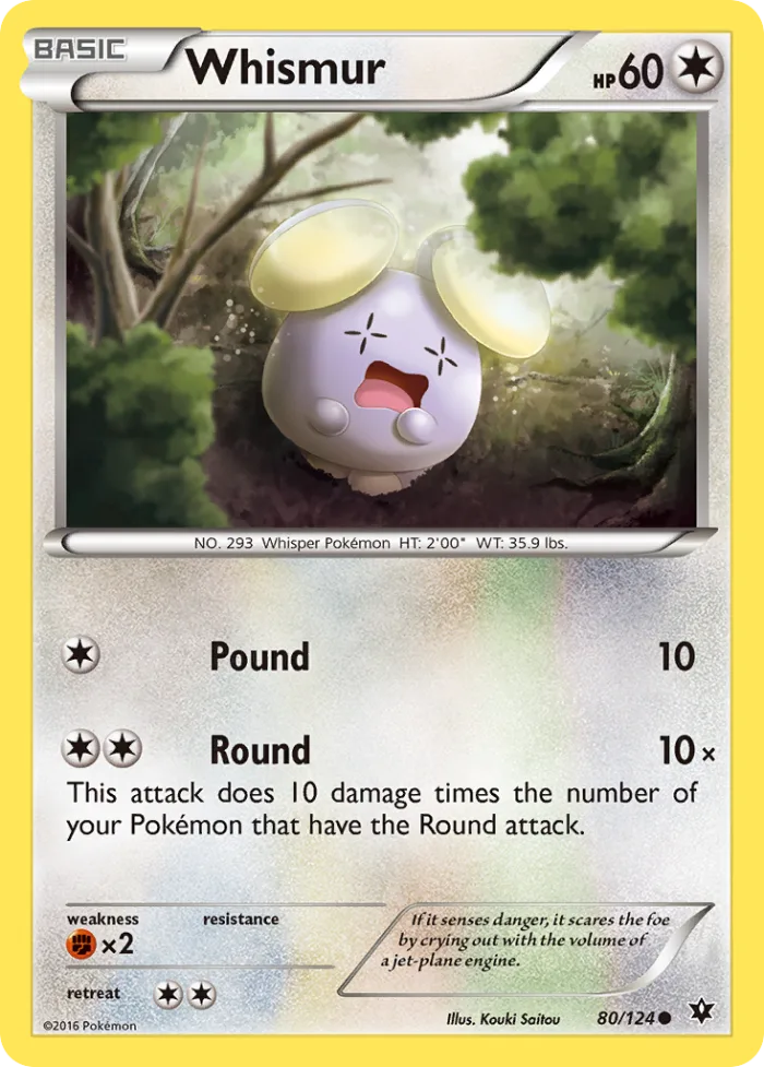 Whismur #80 Fates Collide Pokemon card