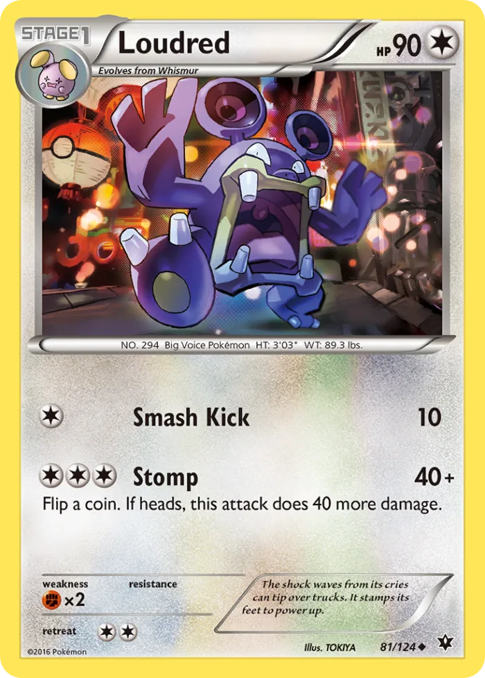 Loudred #81 Fates Collide Pokemon card