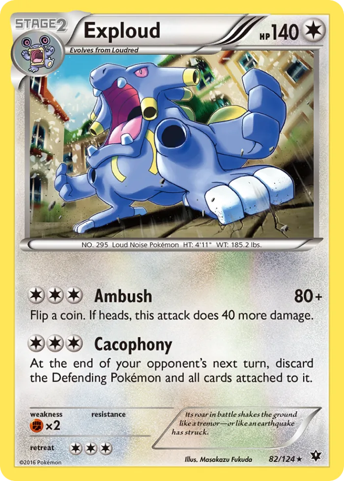 Exploud #82 Fates Collide Pokemon card
