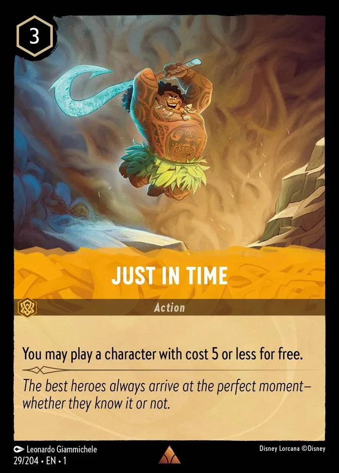 Just in Time #29 The First Chapter Disney Lorcana card