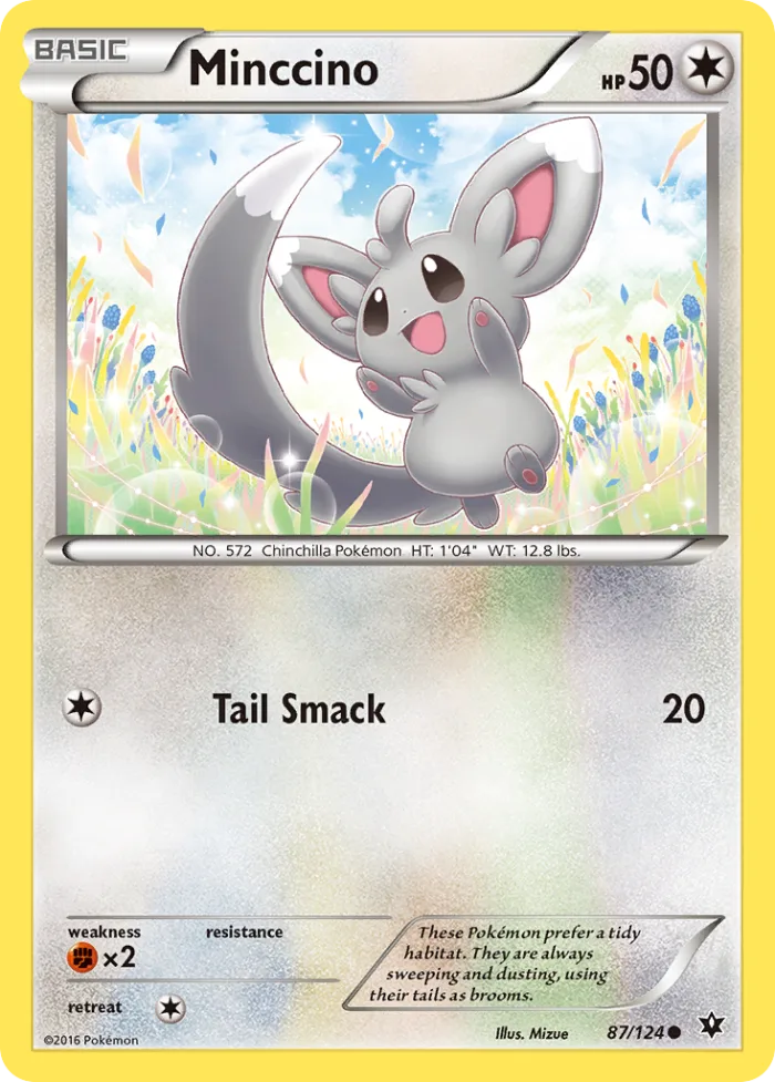 Minccino #87 Fates Collide Pokemon card
