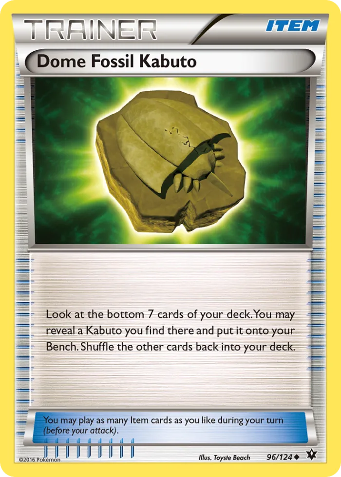 Dome Fossil Kabuto #96 Fates Collide Pokemon card
