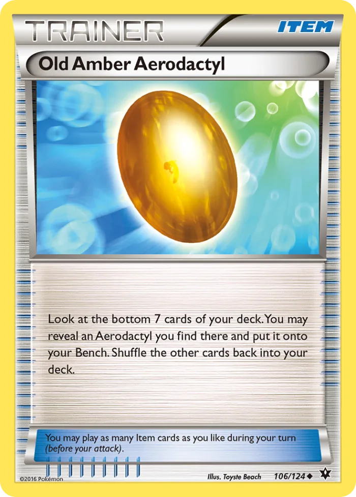 Old Amber Aerodactyl #106 Fates Collide Pokemon card
