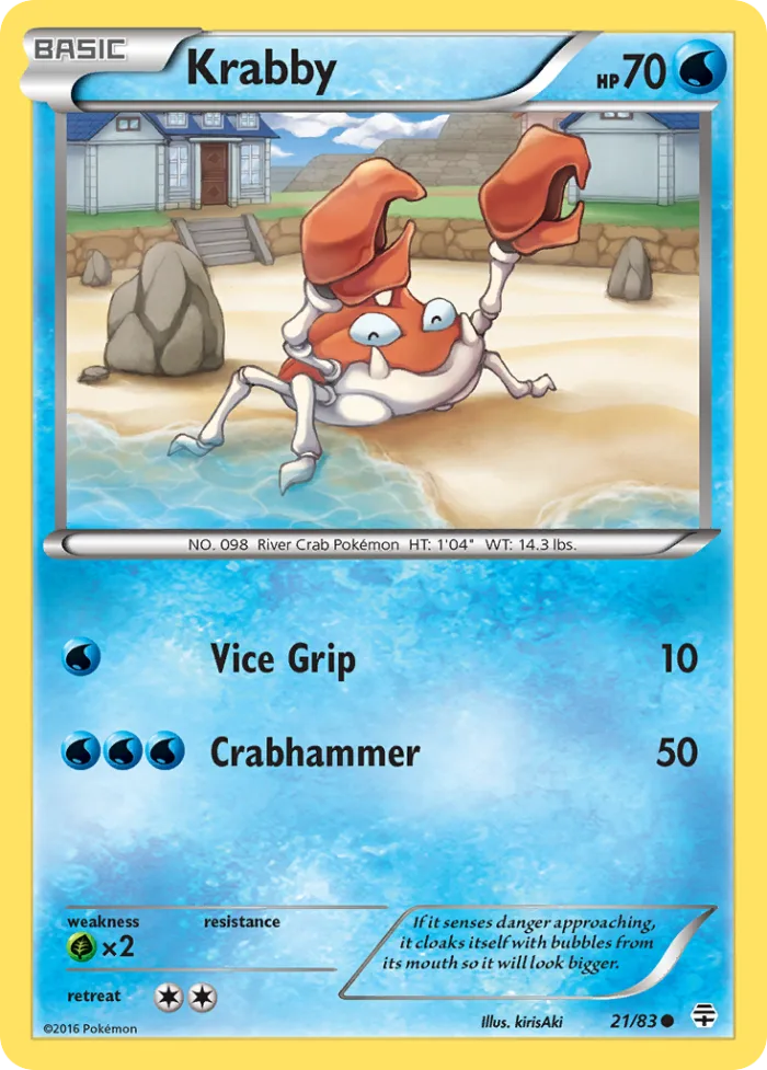 Krabby #21 Generations Pokemon card