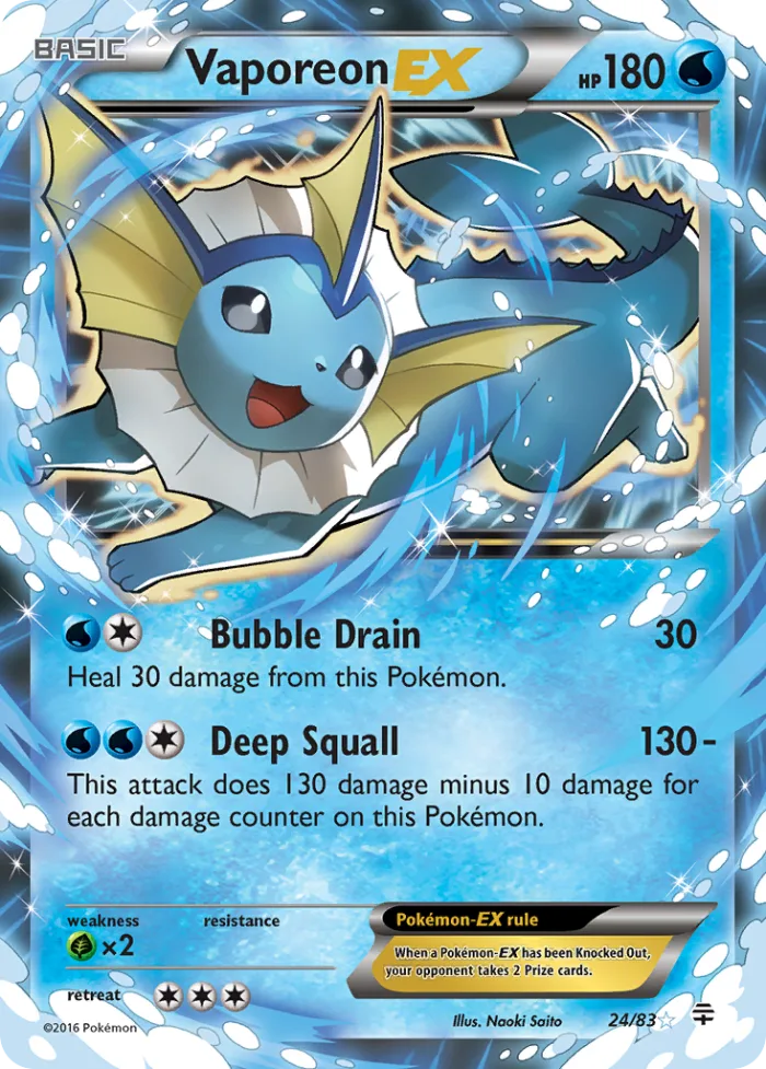 Vaporeon-EX #24 Generations Pokemon card