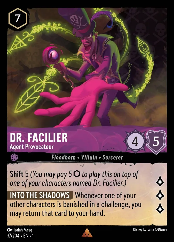 Dr. Facilier #37 The First Chapter Disney Lorcana card