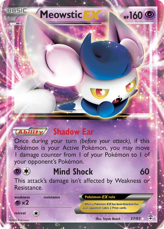 Meowstic-EX #37 Generations Pokemon card