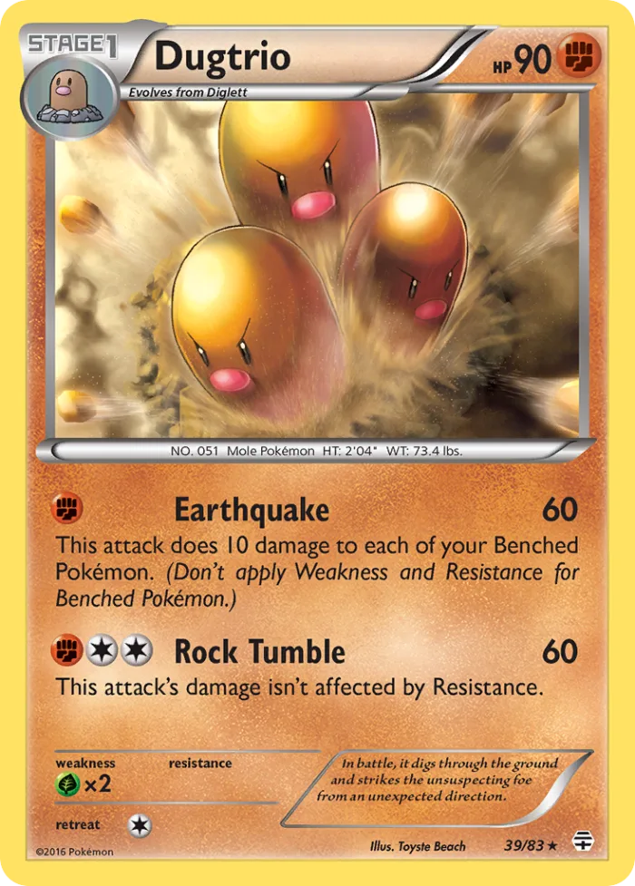 Dugtrio #39 Generations Pokemon card