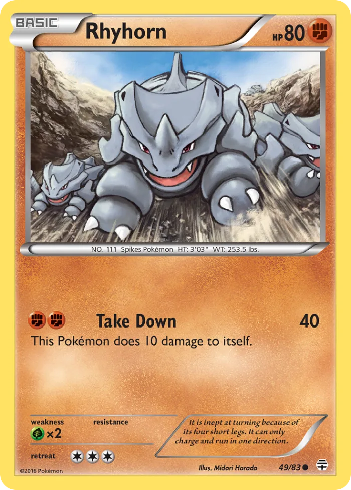 Rhyhorn #49 Generations Pokemon card