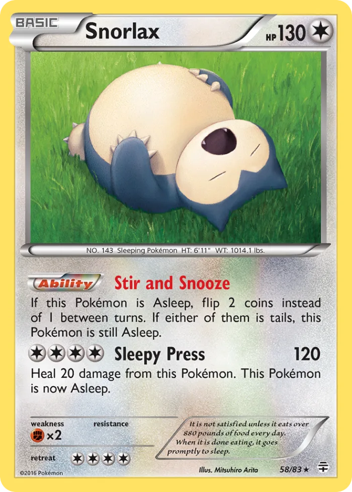 Snorlax #58 Generations Pokemon card