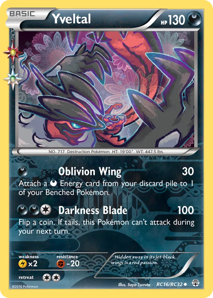 Yveltal #RC16 Generations Pokemon card
