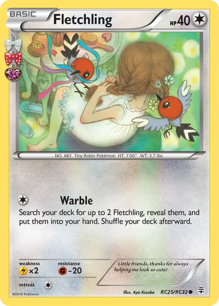 Fletchling #RC25 Generations Pokemon card