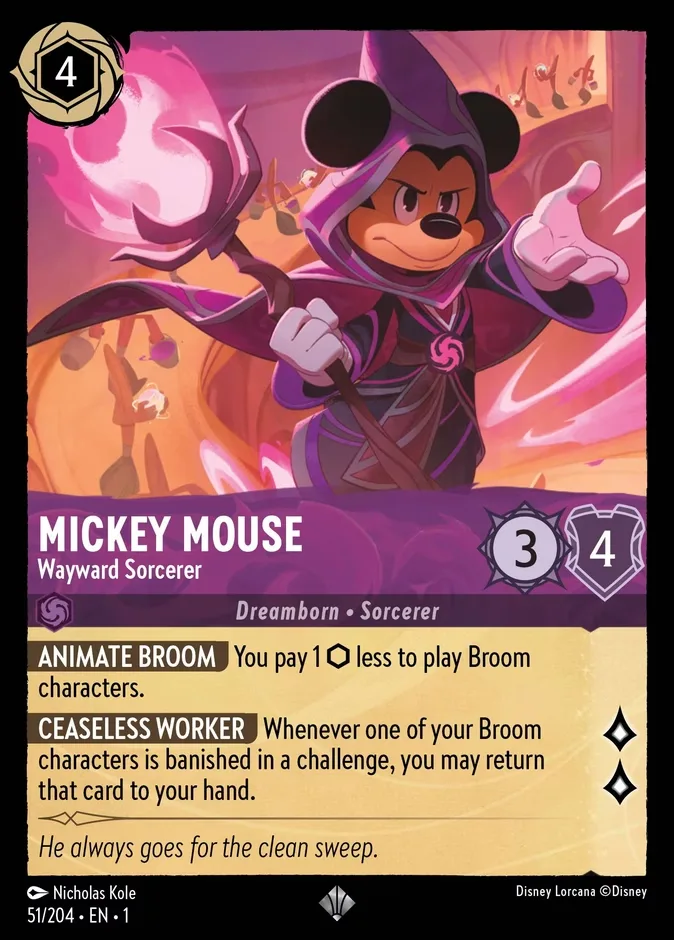 Mickey Mouse #51 The First Chapter Disney Lorcana card