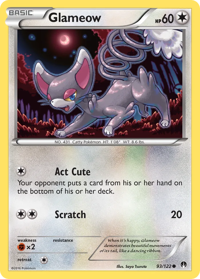 Glameow #93 BREAKpoint Pokemon card