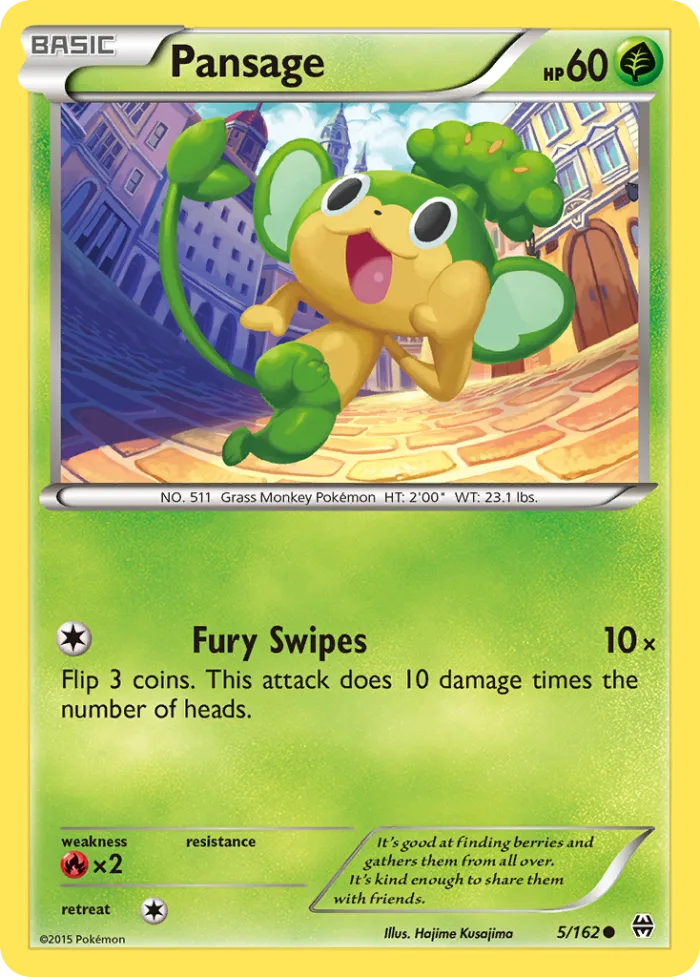 Pansage #5 BREAKthrough Pokemon card
