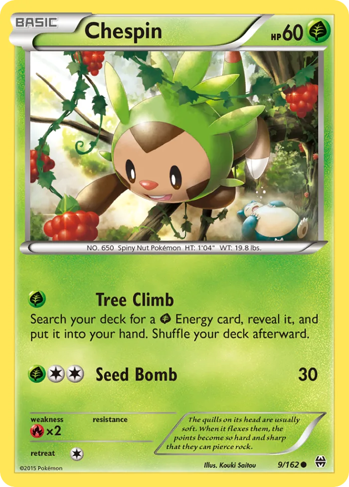 Chespin #9 BREAKthrough Pokemon card