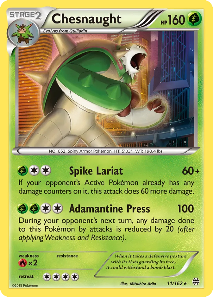 Chesnaught #11 BREAKthrough Pokemon card