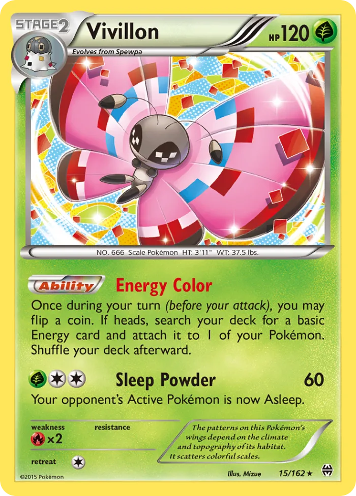 Vivillon #15 BREAKthrough Pokemon card