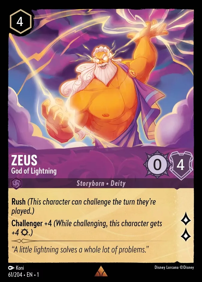 Zeus #61 The First Chapter Disney Lorcana card