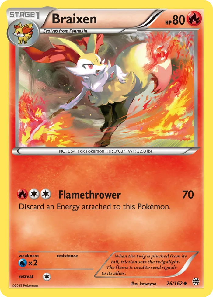 Braixen #26 BREAKthrough Pokemon card