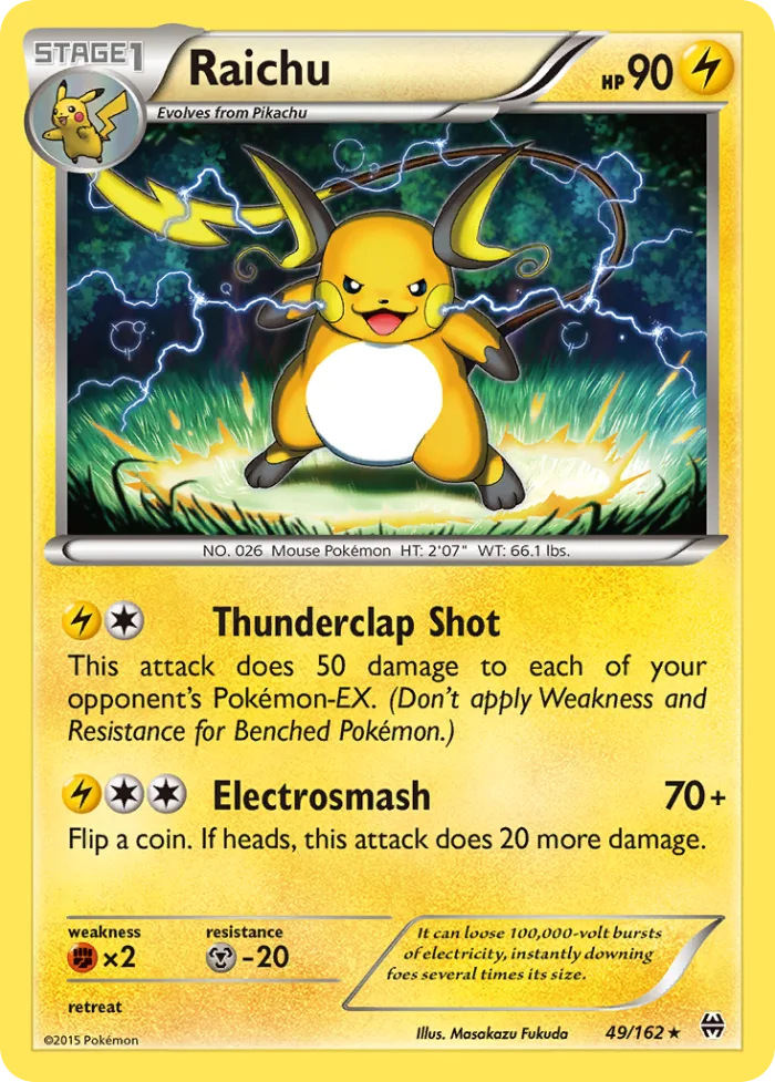Raichu #49 BREAKthrough Pokemon card