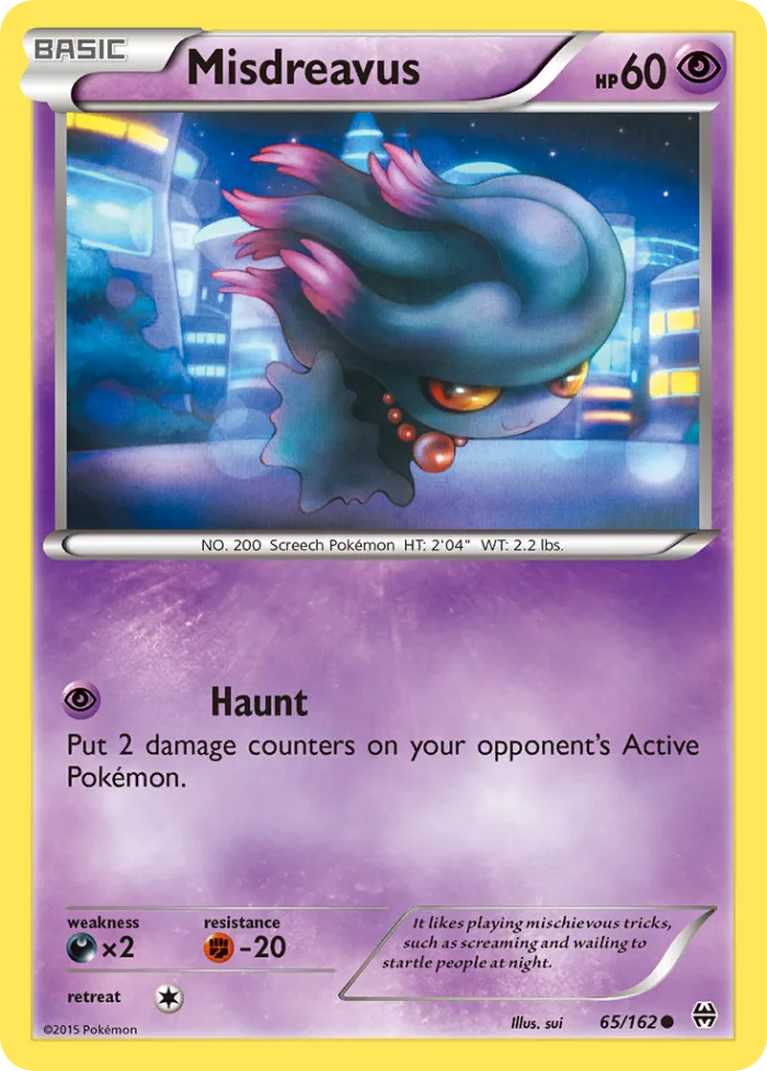Misdreavus #65 BREAKthrough Pokemon card